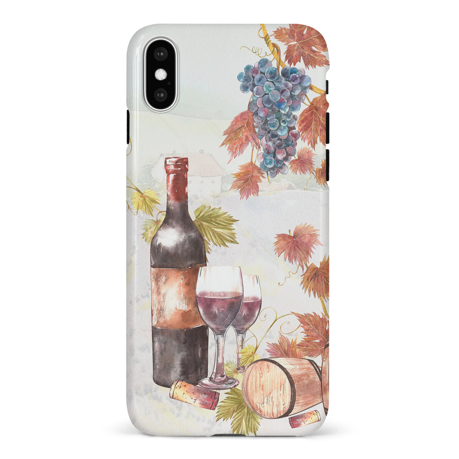 iPhone X/XS Wine & Grapes Painting Phone Case