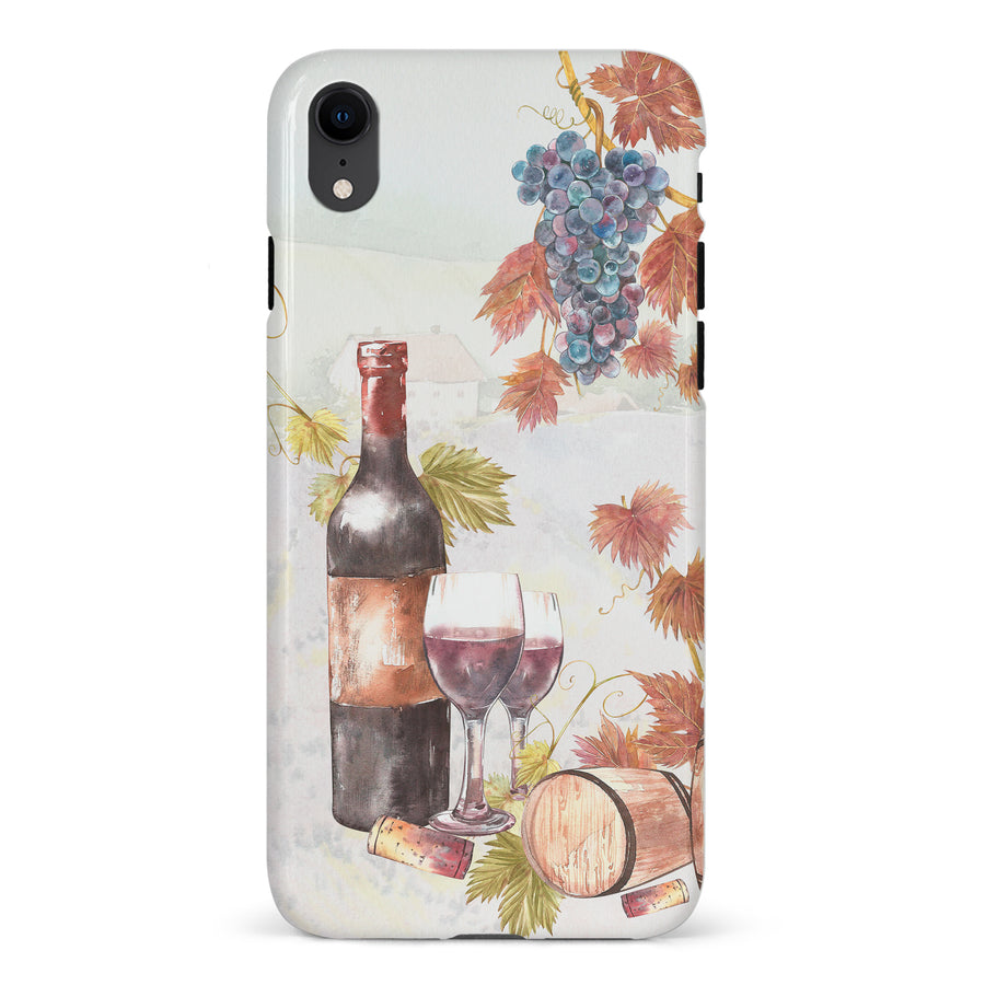 iPhone XR Wine & Grapes Painting Phone Case