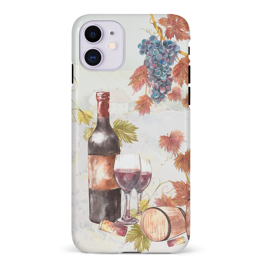 iPhone 11 Wine & Grapes Painting Phone Case