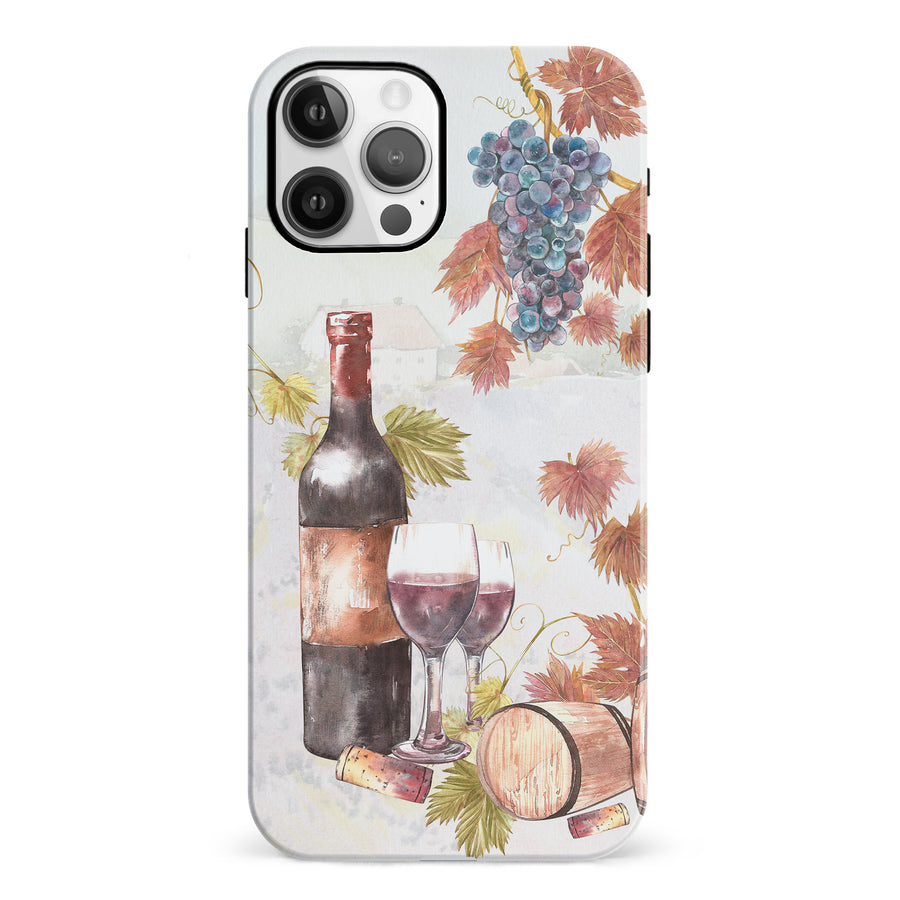 iPhone 12 Wine & Grapes Painting Phone Case