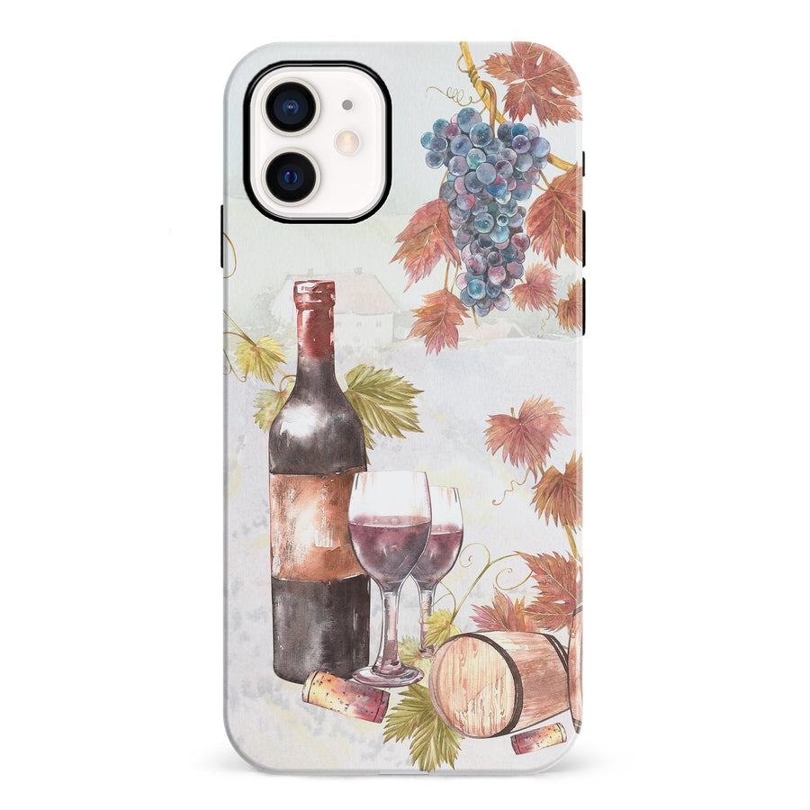iPhone 12 Mini Wine & Grapes Painting Phone Case