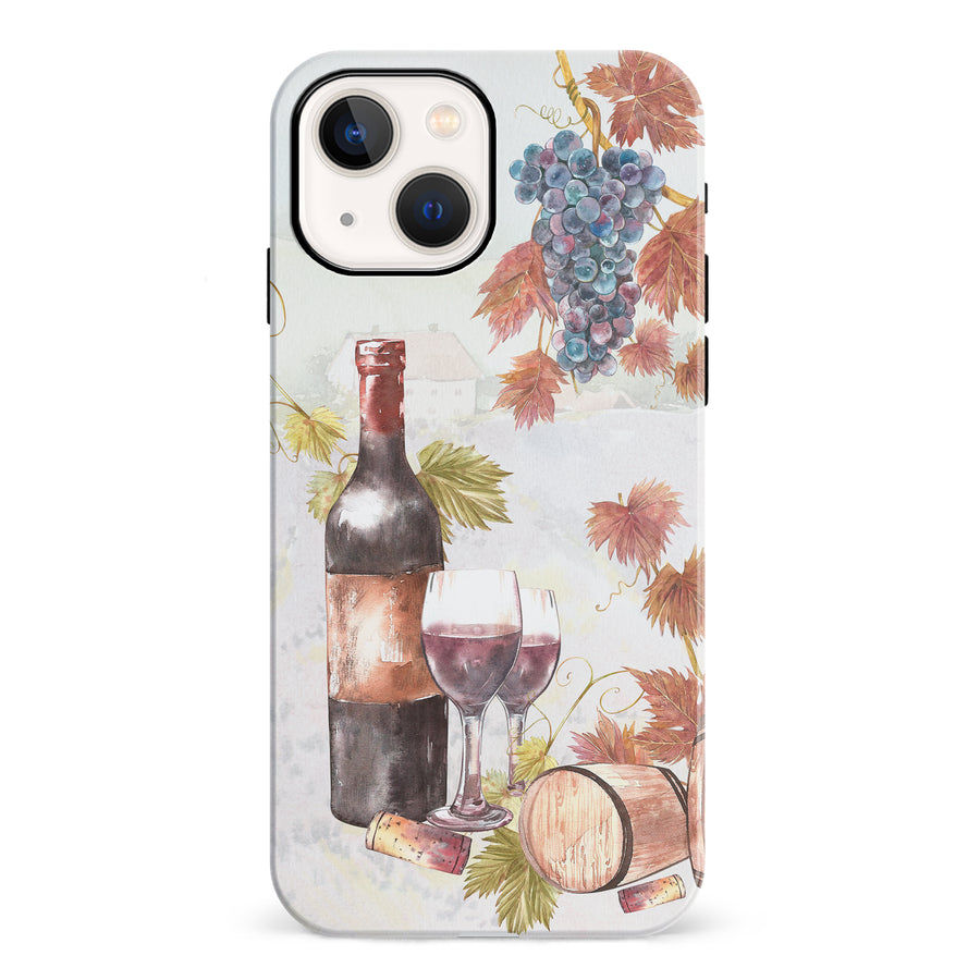 iPhone 13 Mini Wine & Grapes Painting Phone Case