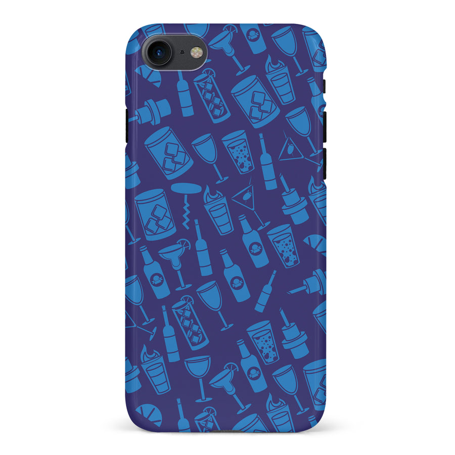 iPhone 7/8/SE Cocktails & Dreams Phone Case in Blue
