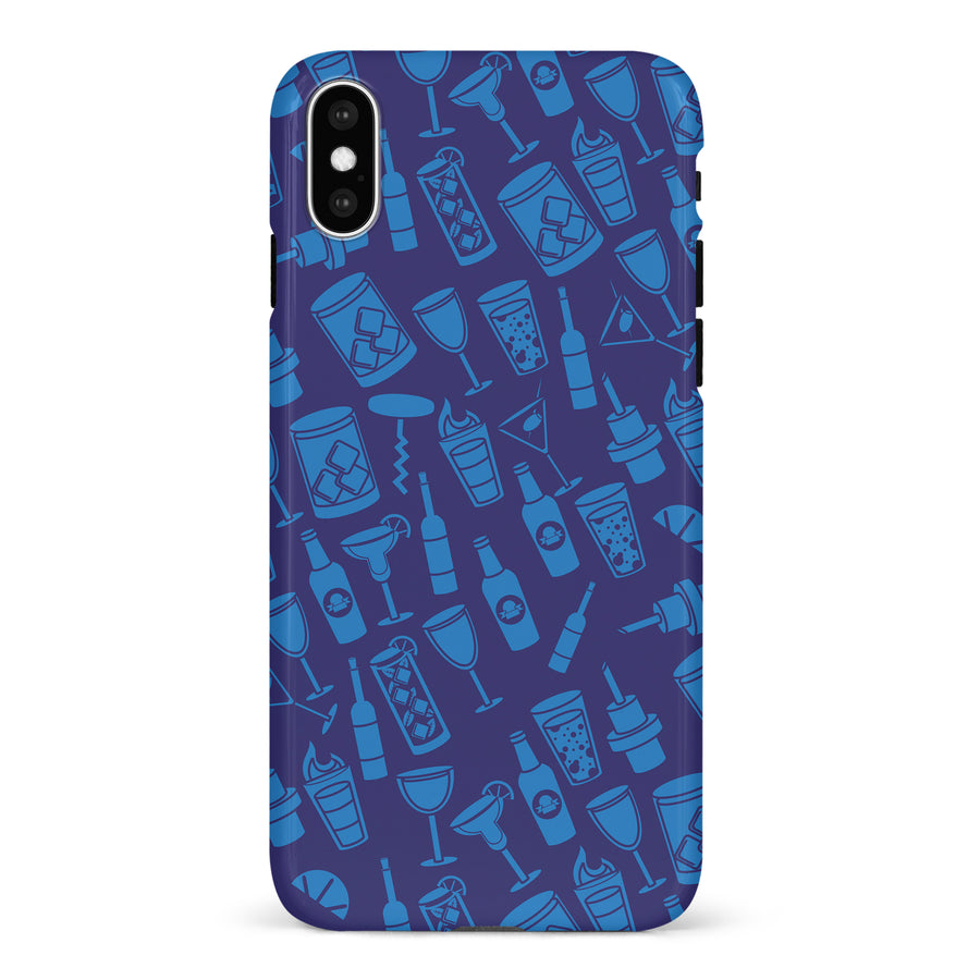 iPhone X/XS Cocktails & Dreams Phone Case in Blue