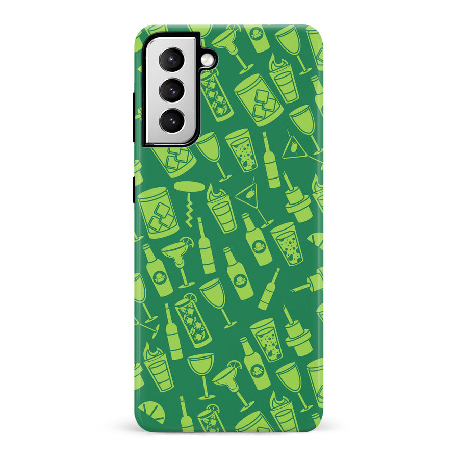Samsung Galaxy S21 Cocktails & Dreams Phone Case in Green