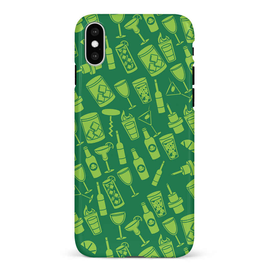 iPhone X/XS Cocktails & Dreams Phone Case in Green