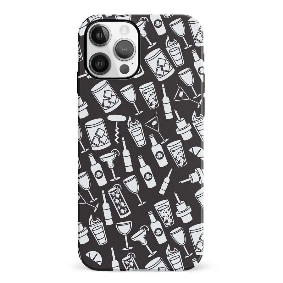 iPhone 12 Cocktails & Dreams Phone Case in Black