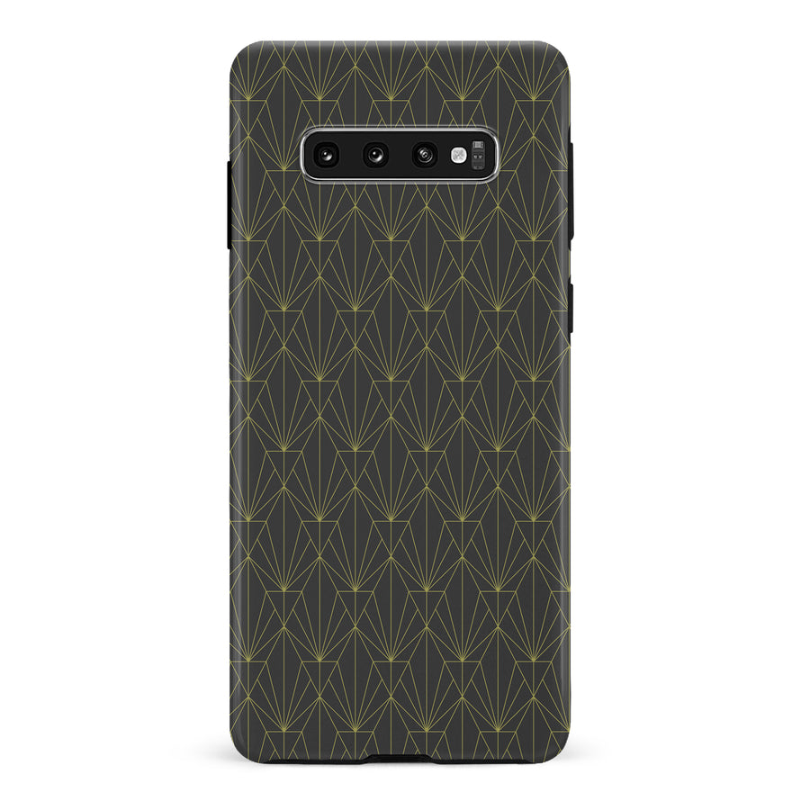 Samsung Galaxy S10 Plus Showcase Art Deco Phone Case in Black