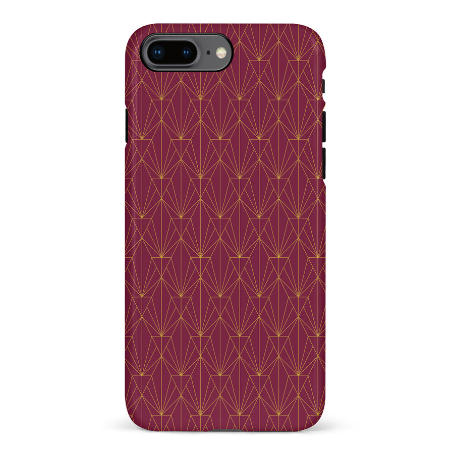 iPhone 8 Plus Showcase Art Deco Phone Case in Maroon