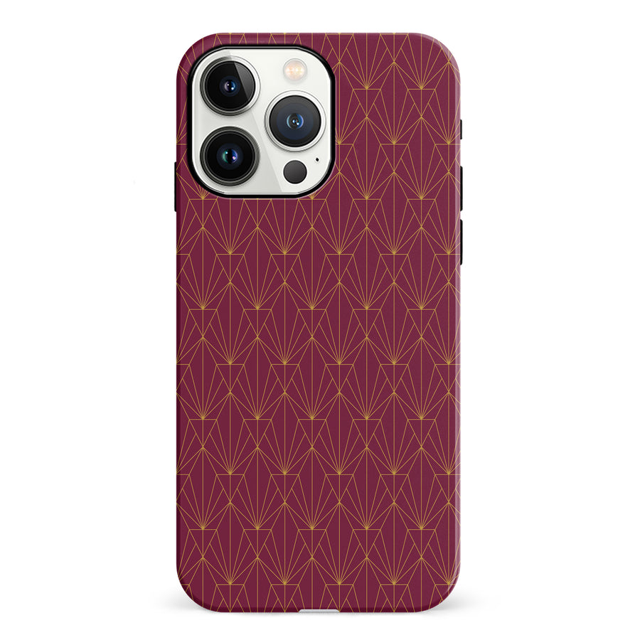 iPhone 13 Pro Showcase Art Deco Phone Case in Maroon