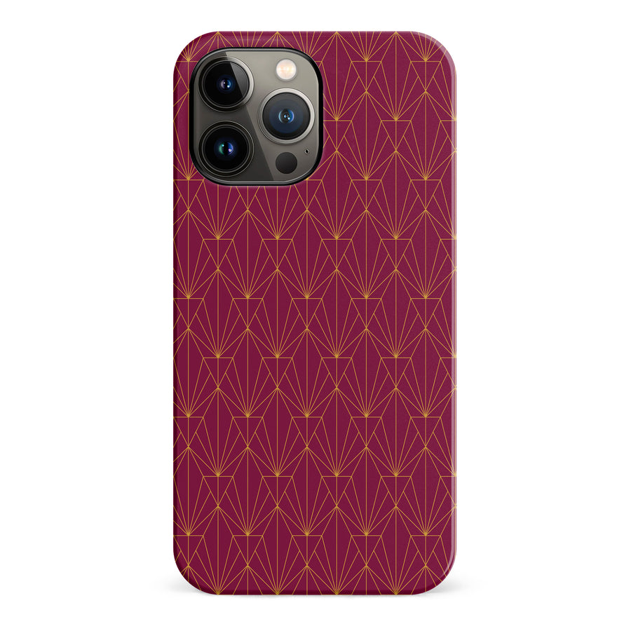 iPhone 13 Pro Max Showcase Art Deco Phone Case in Maroon