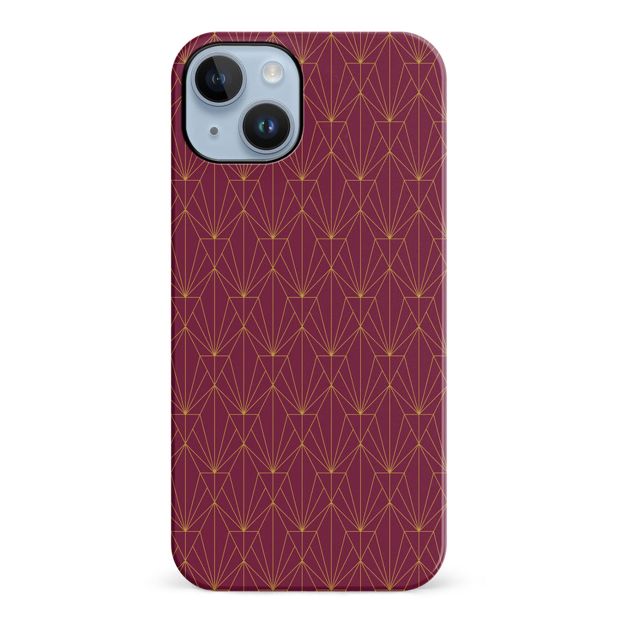 iPhone 14 Plus Showcase Art Deco Phone Case in Maroon