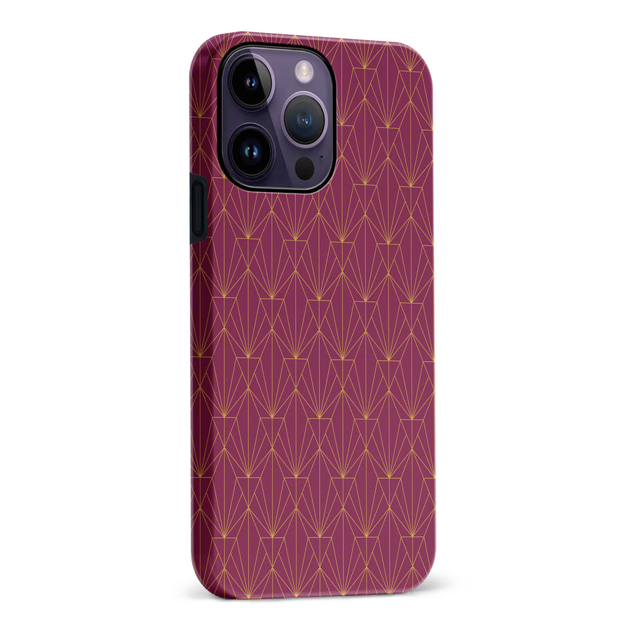 iPhone 14 Pro Max Showcase Art Deco Phone Case in Maroon