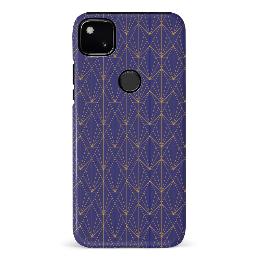 Google Pixel 4A Showcase Art Deco Phone Case in Purple