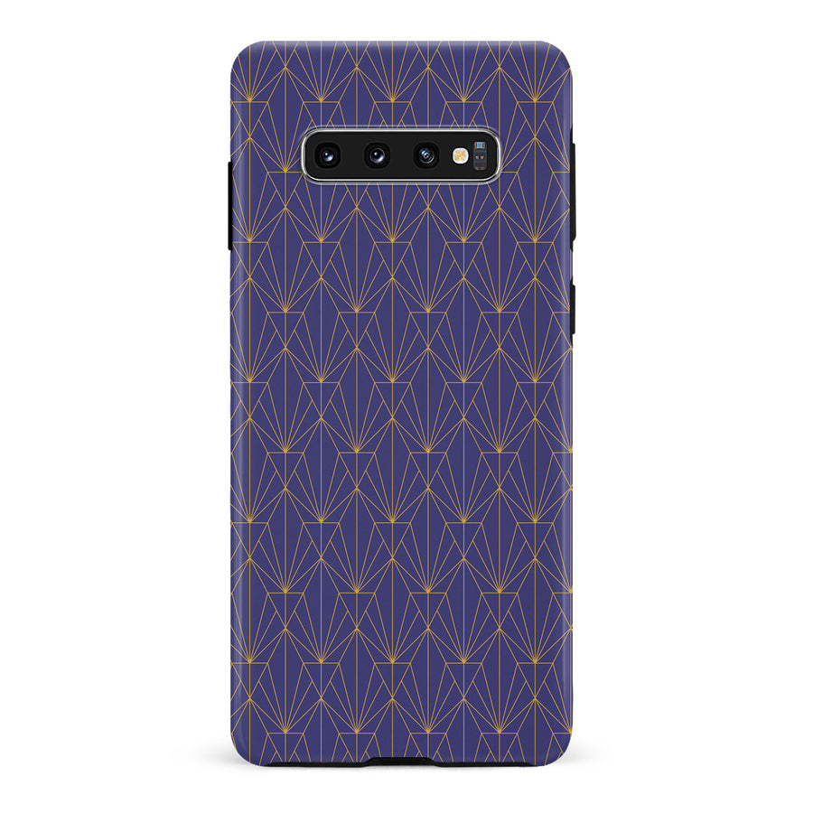 Samsung Galaxy S10 Showcase Art Deco Phone Case in Purple