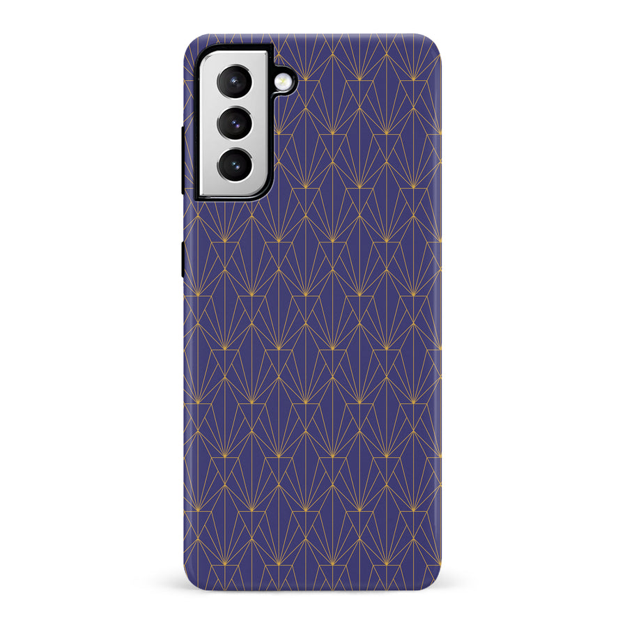 Samsung Galaxy S21 Showcase Art Deco Phone Case in Purple