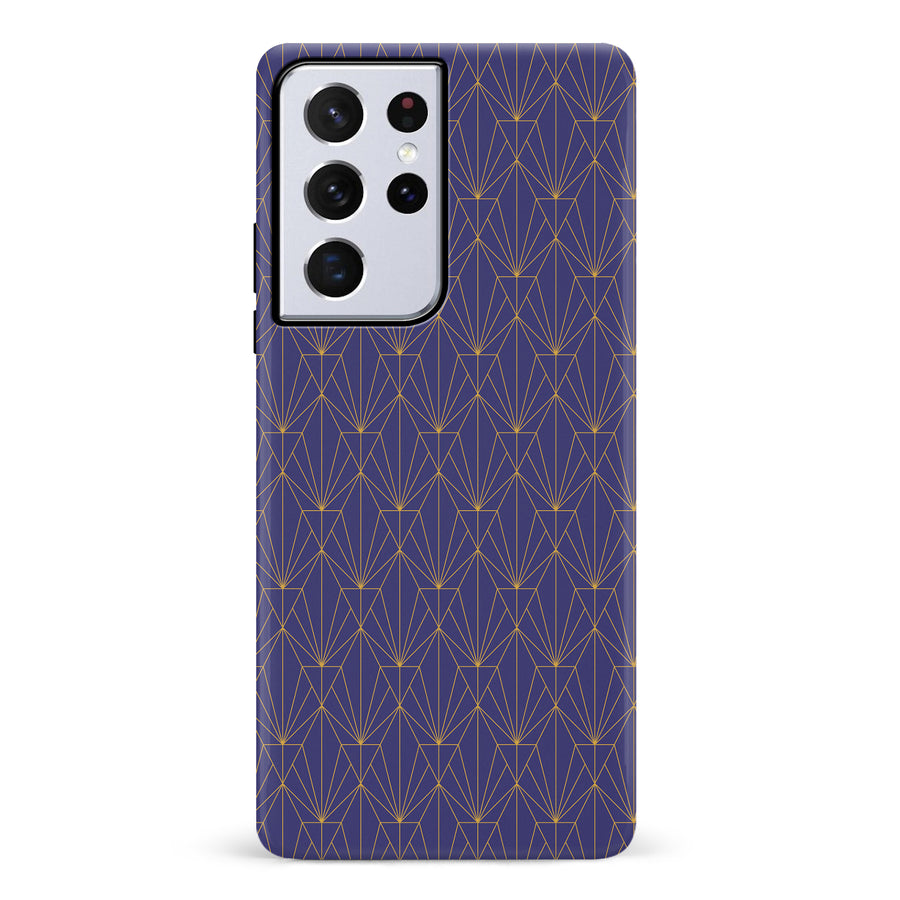 Samsung Galaxy S21 Ultra Showcase Art Deco Phone Case in Purple