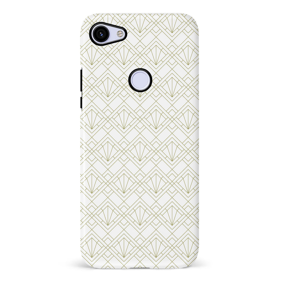 Google Pixel 3A Iconic Art Deco Phone Case in White