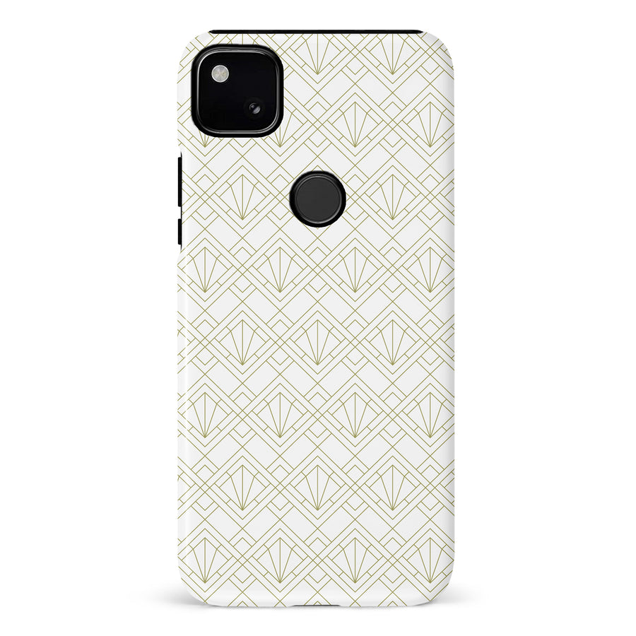 Google Pixel 4A Iconic Art Deco Phone Case in White