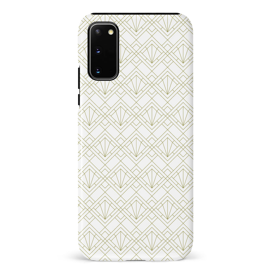 Samsung Galaxy S20 Iconic Art Deco Phone Case in White