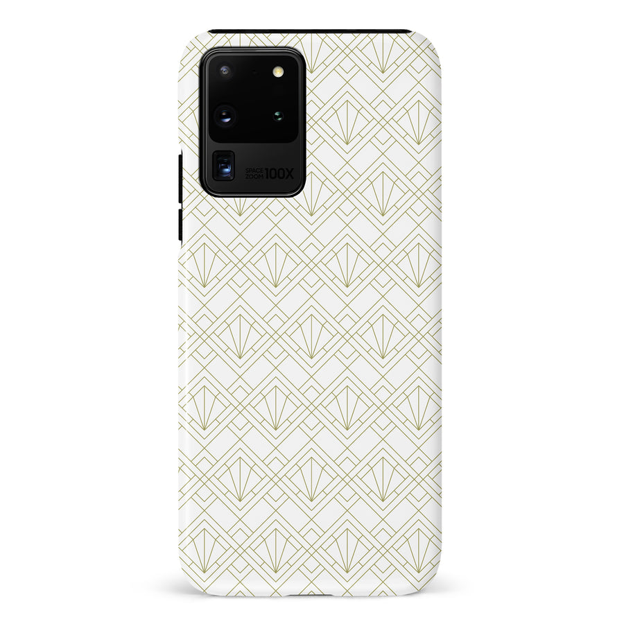 Samsung Galaxy S20 Ultra Showcase Art Deco Phone Case in White
