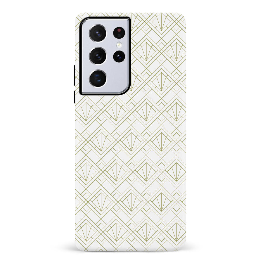 Samsung Galaxy S21 Ultra Iconic Art Deco Phone Case in White