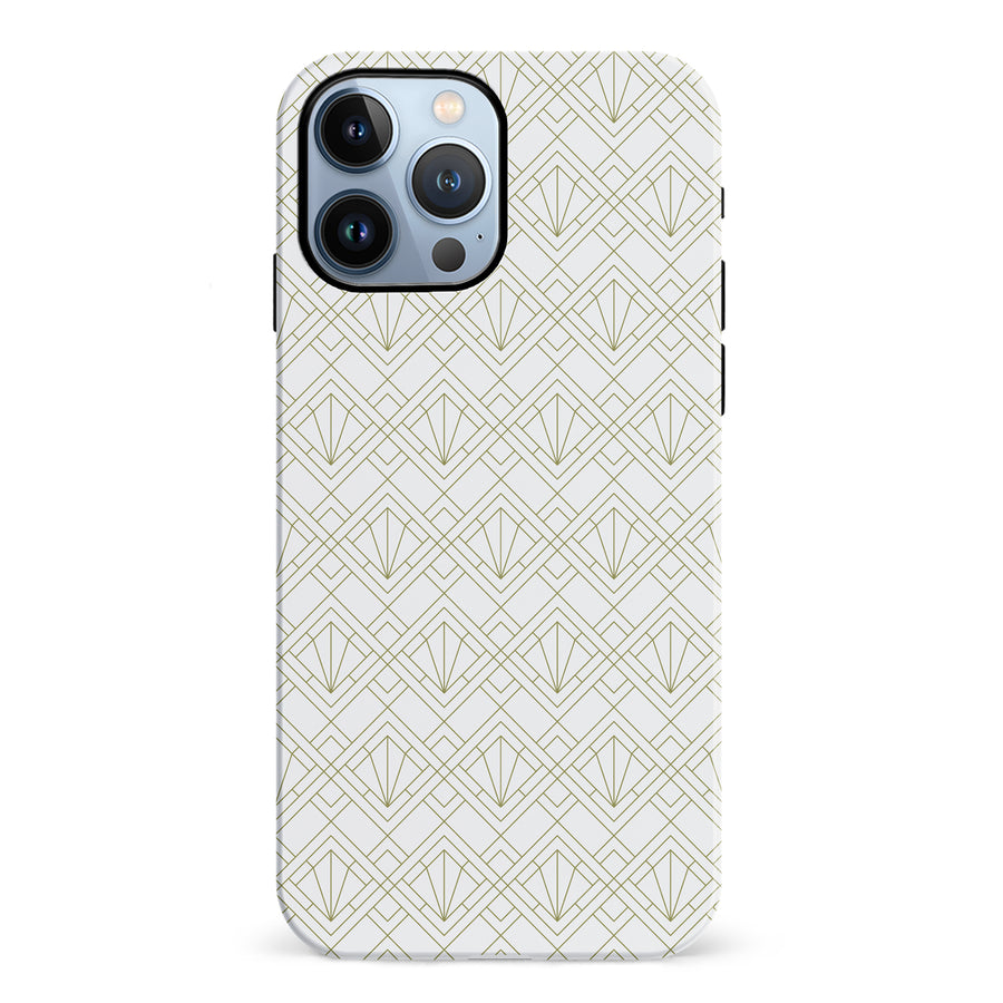 iPhone 12 Pro Showcase Art Deco Phone Case in White