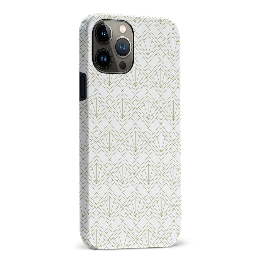 iPhone 13 Pro Max Showcase Art Deco Phone Case in White