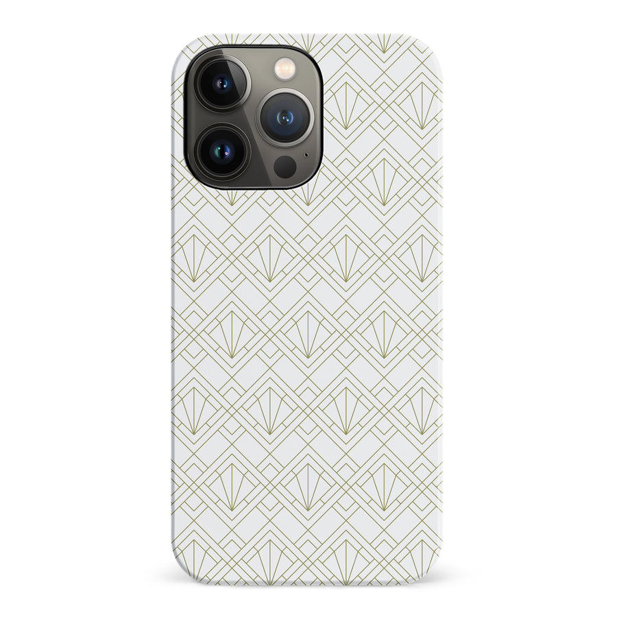 iPhone 14 Pro Showcase Art Deco Phone Case in White