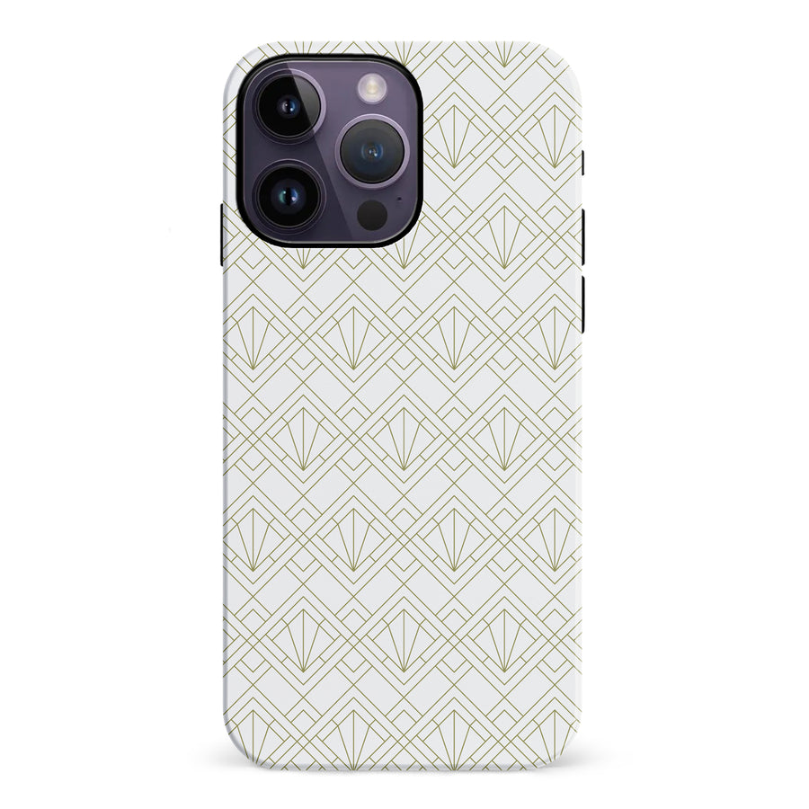 iPhone 14 Pro Max Showcase Art Deco Phone Case in White