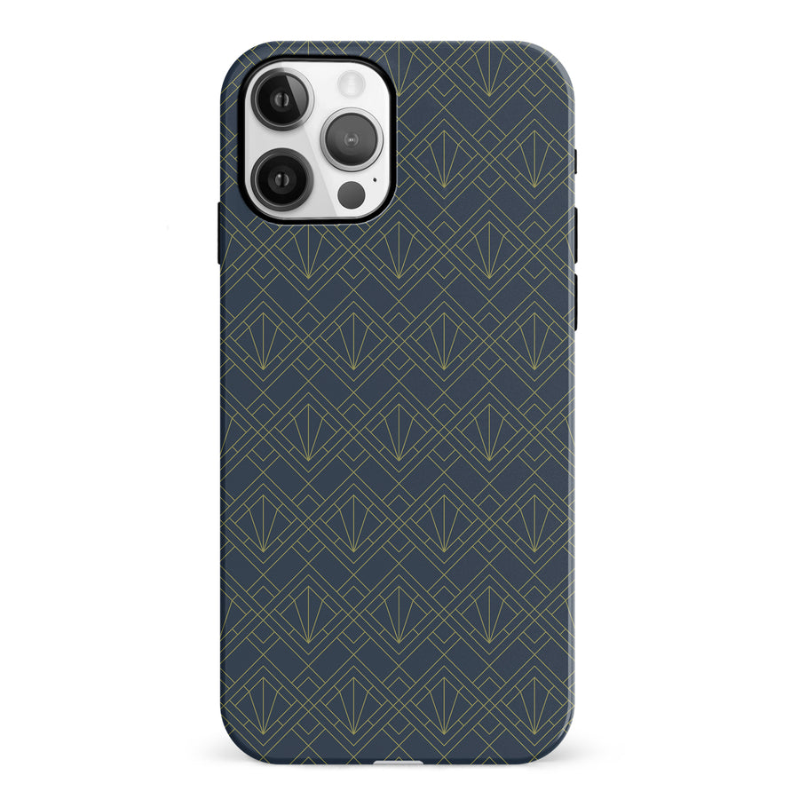 iPhone 13 Pro Max Iconic Art Deco Phone Case in Blue