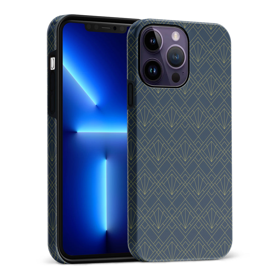 iPhone 15 Pro Max Iconic Art Deco Phone Case in Blue