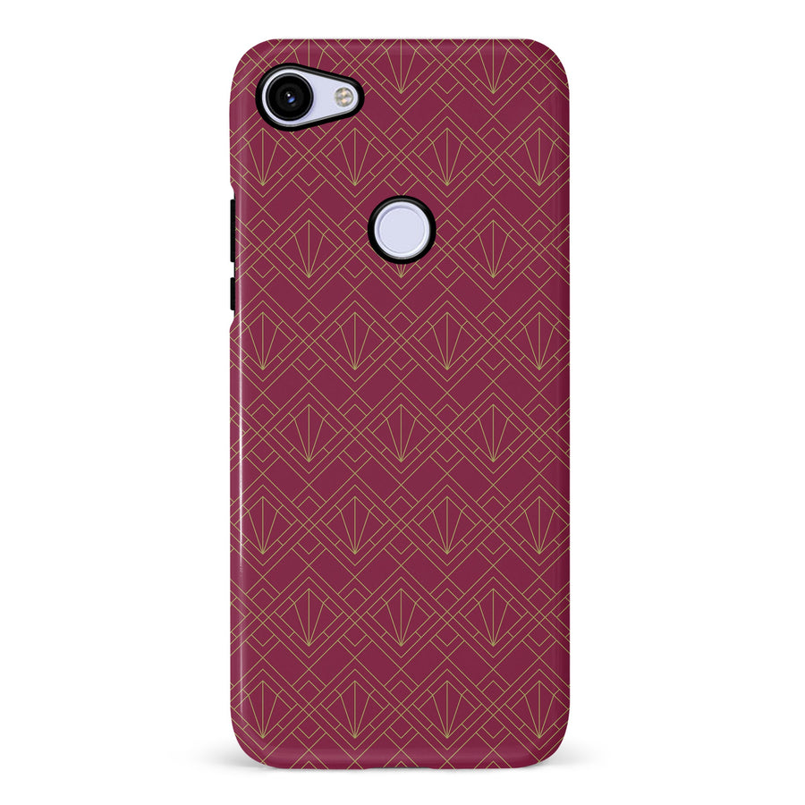 Google Pixel 3A Iconic Art Deco Phone Case in Maroon