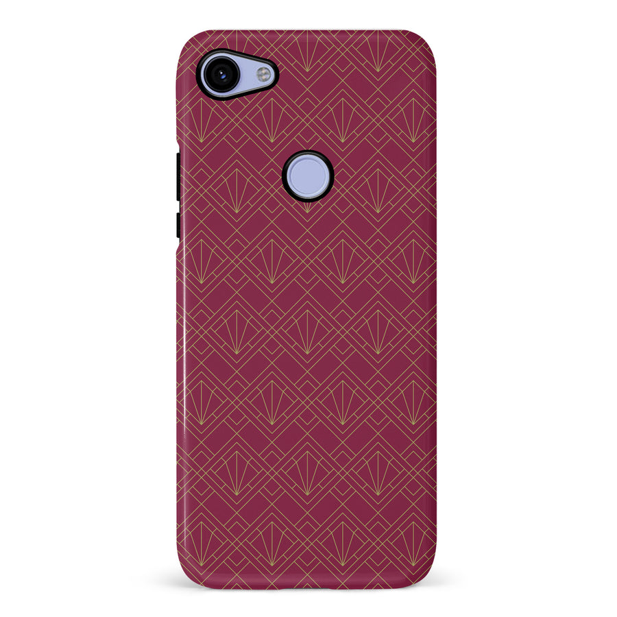 Google Pixel 3A XL Iconic Art Deco Phone Case in Maroon
