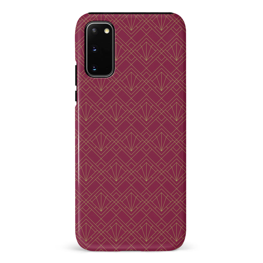 Samsung Galaxy S20 Iconic Art Deco Phone Case in Maroon