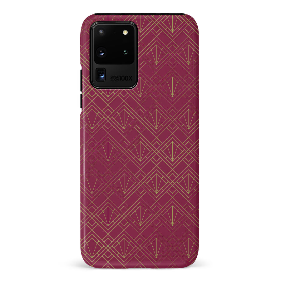 Samsung Galaxy S20 Ultra Iconic Art Deco Phone Case in Maroon