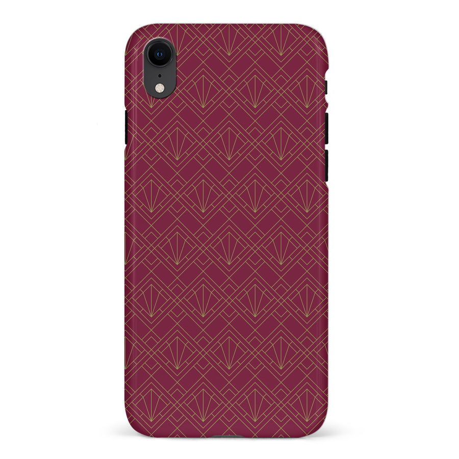 iPhone XR Iconic Art Deco Phone Case in Maroon
