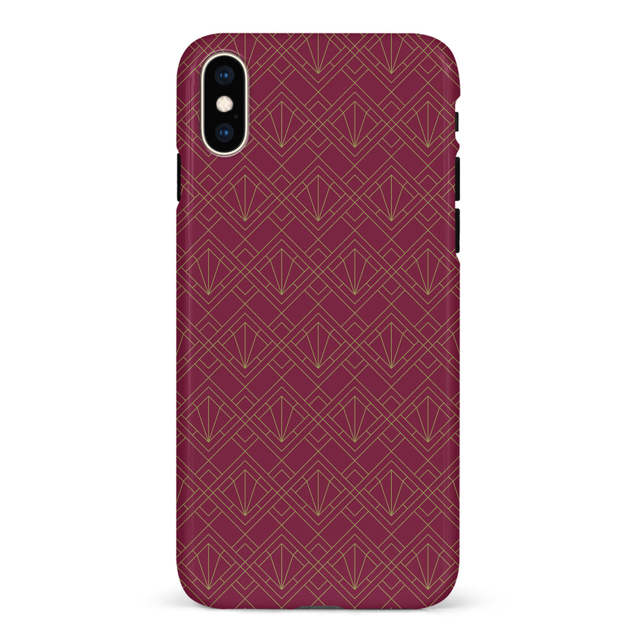 iPhone XS Max Iconic Art Deco Phone Case in Maroon