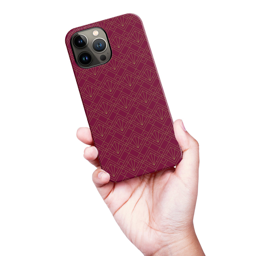 iPhone 13 Pro Max Iconic Art Deco Phone Case in Maroon