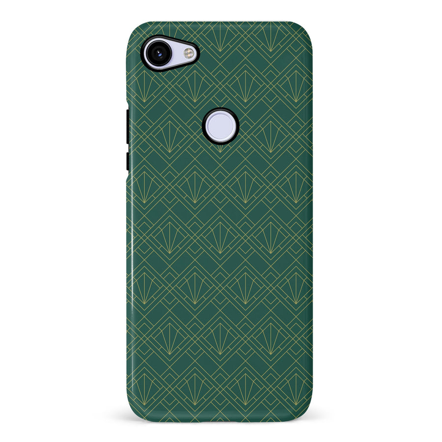 Google Pixel 3A Iconic Art Deco Phone Case in Green
