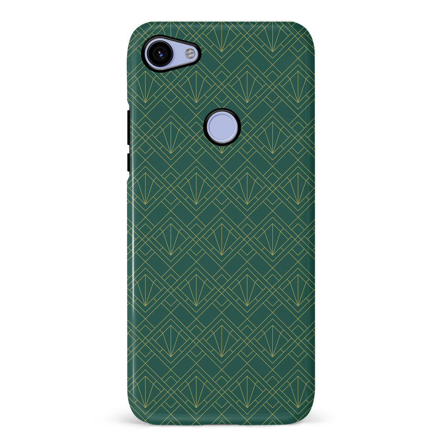 Google Pixel 3A XL Iconic Art Deco Phone Case in Green