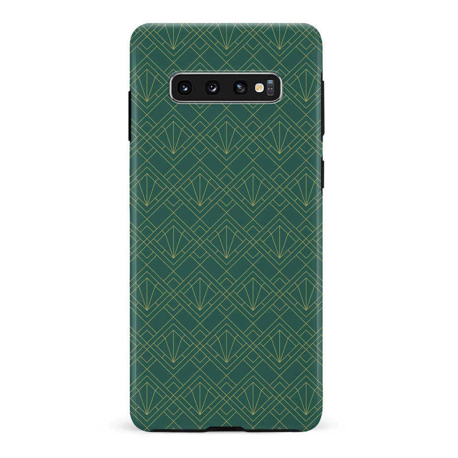 Samsung Galaxy S10 Iconic Art Deco Phone Case in Green