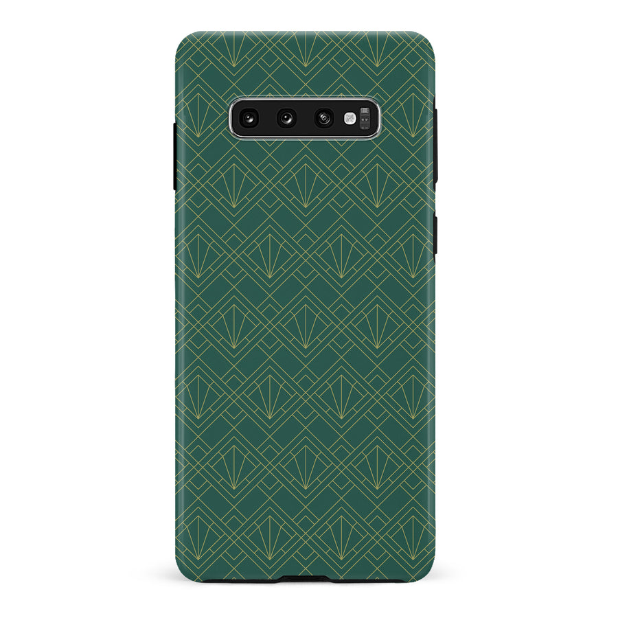 Samsung Galaxy S10 Plus Iconic Art Deco Phone Case in Green