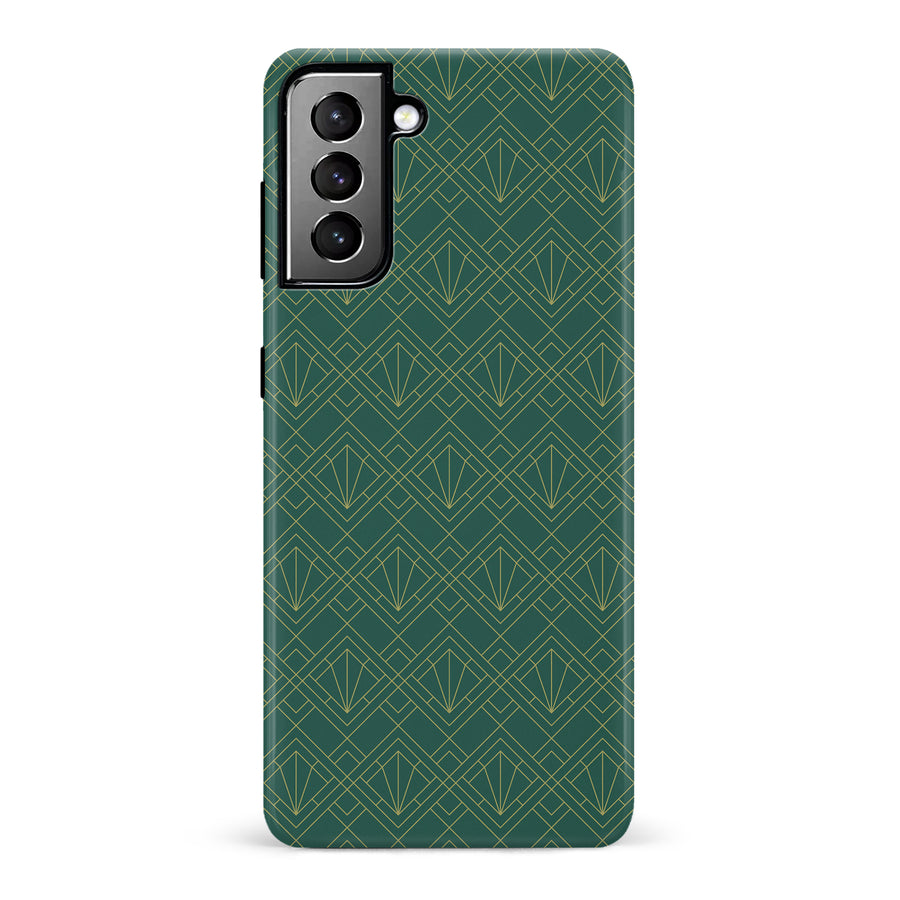Samsung Galaxy S21 Plus Iconic Art Deco Phone Case in Green