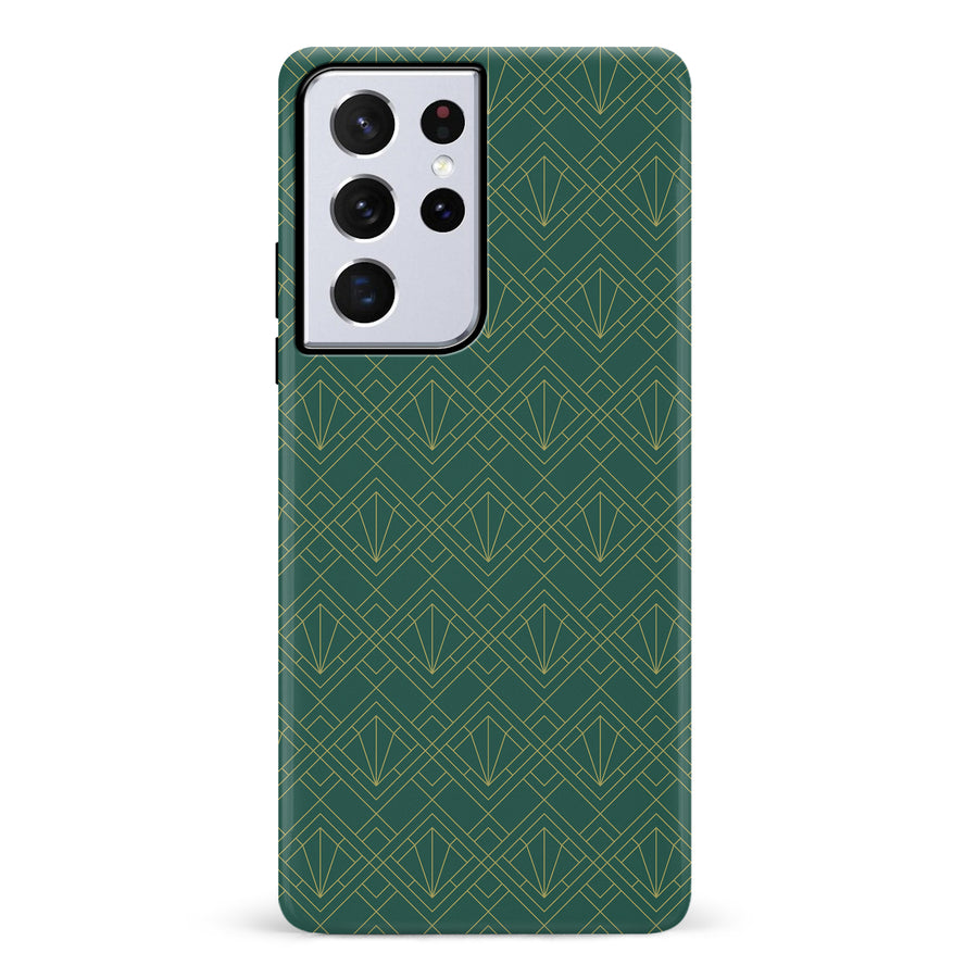 Samsung Galaxy S21 Ultra Iconic Art Deco Phone Case in Green