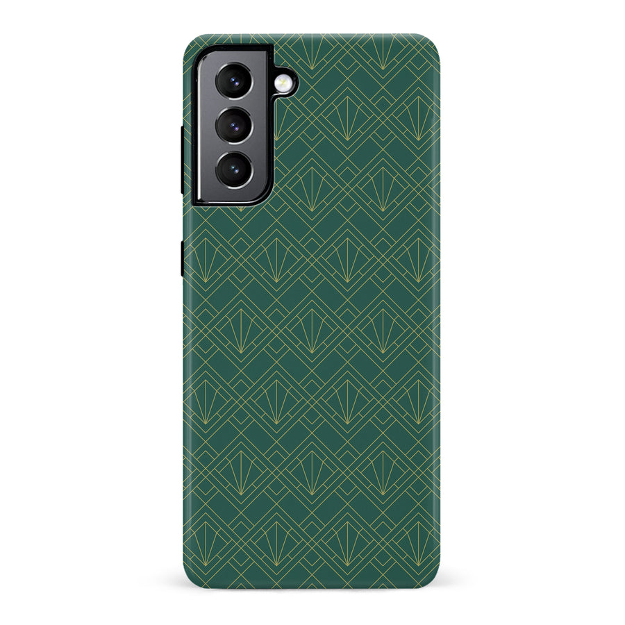 Samsung Galaxy S22 Iconic Art Deco Phone Case in Green