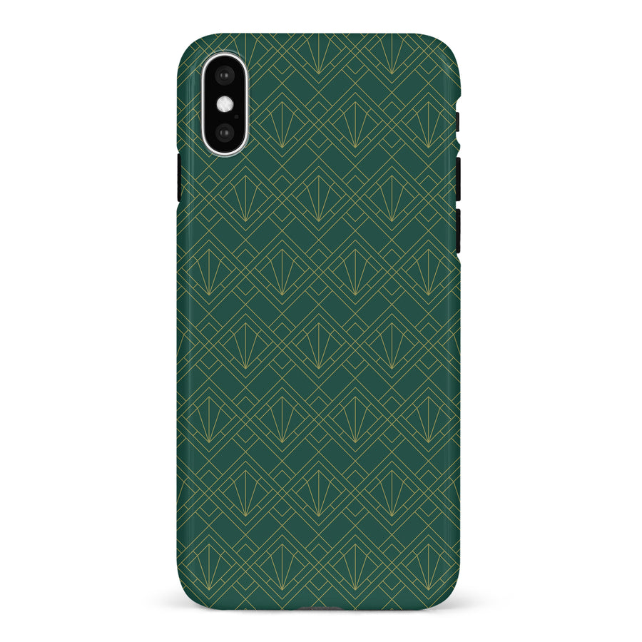 iPhone X/XS Iconic Art Deco Phone Case in Green