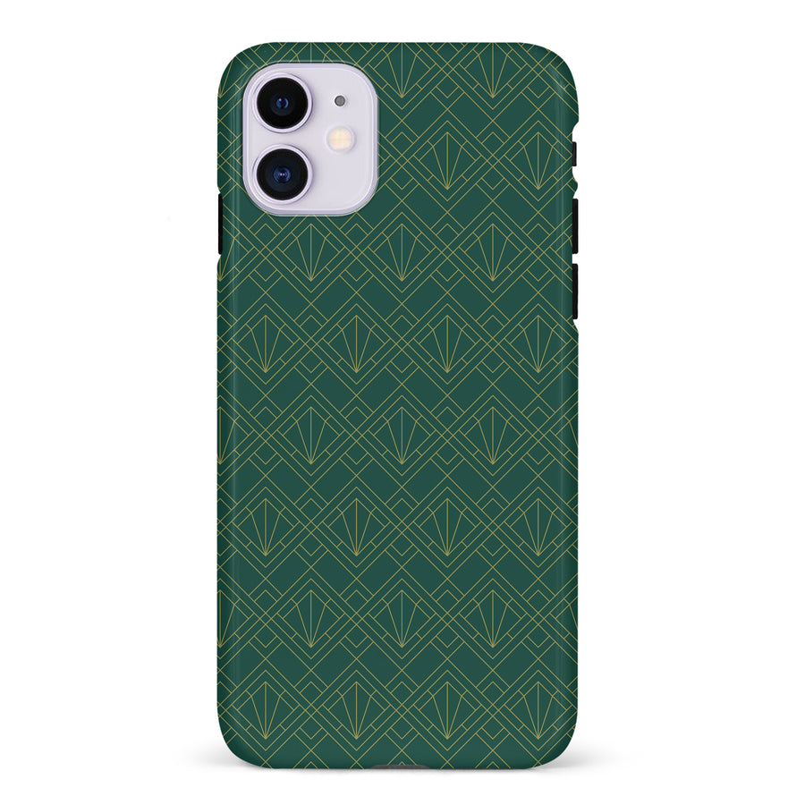 iPhone 11 Iconic Art Deco Phone Case in Green