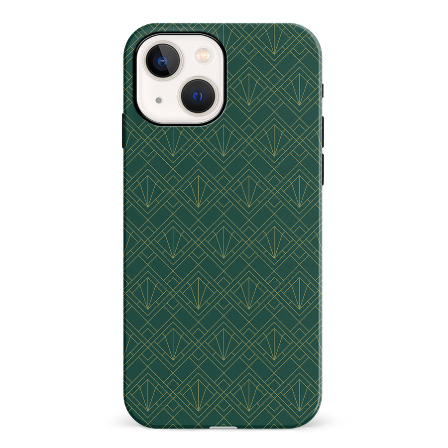 iPhone 13 Mini Iconic Art Deco Phone Case in Green