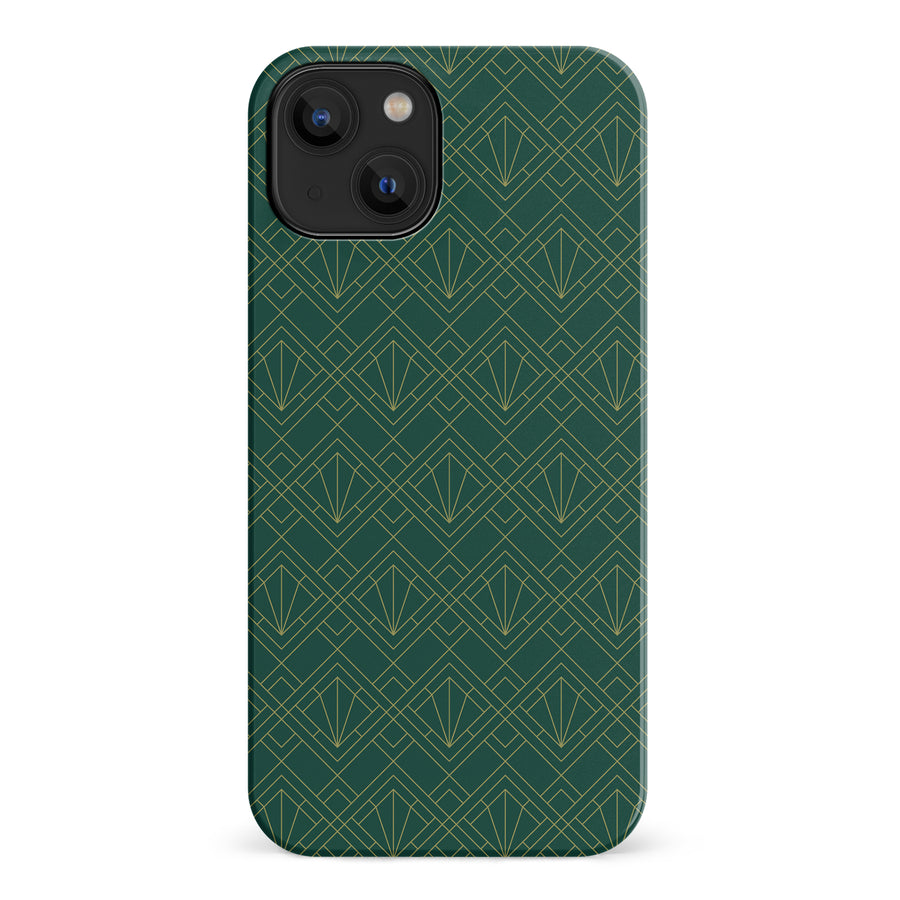 iPhone 14 Iconic Art Deco Phone Case in Green